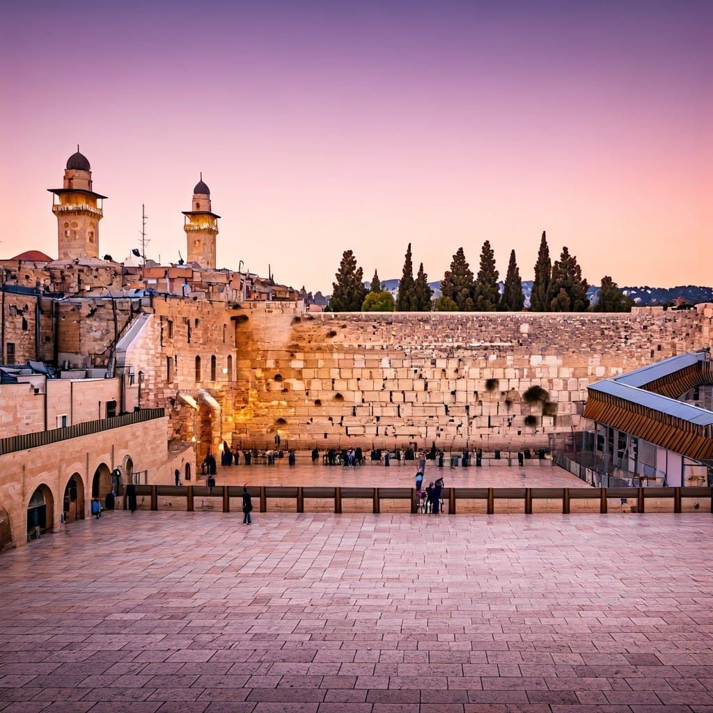 The Western Wall, Jerusalem at Sunset