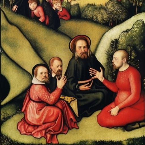 Renaissance Figures in Soviet Propaganda Style