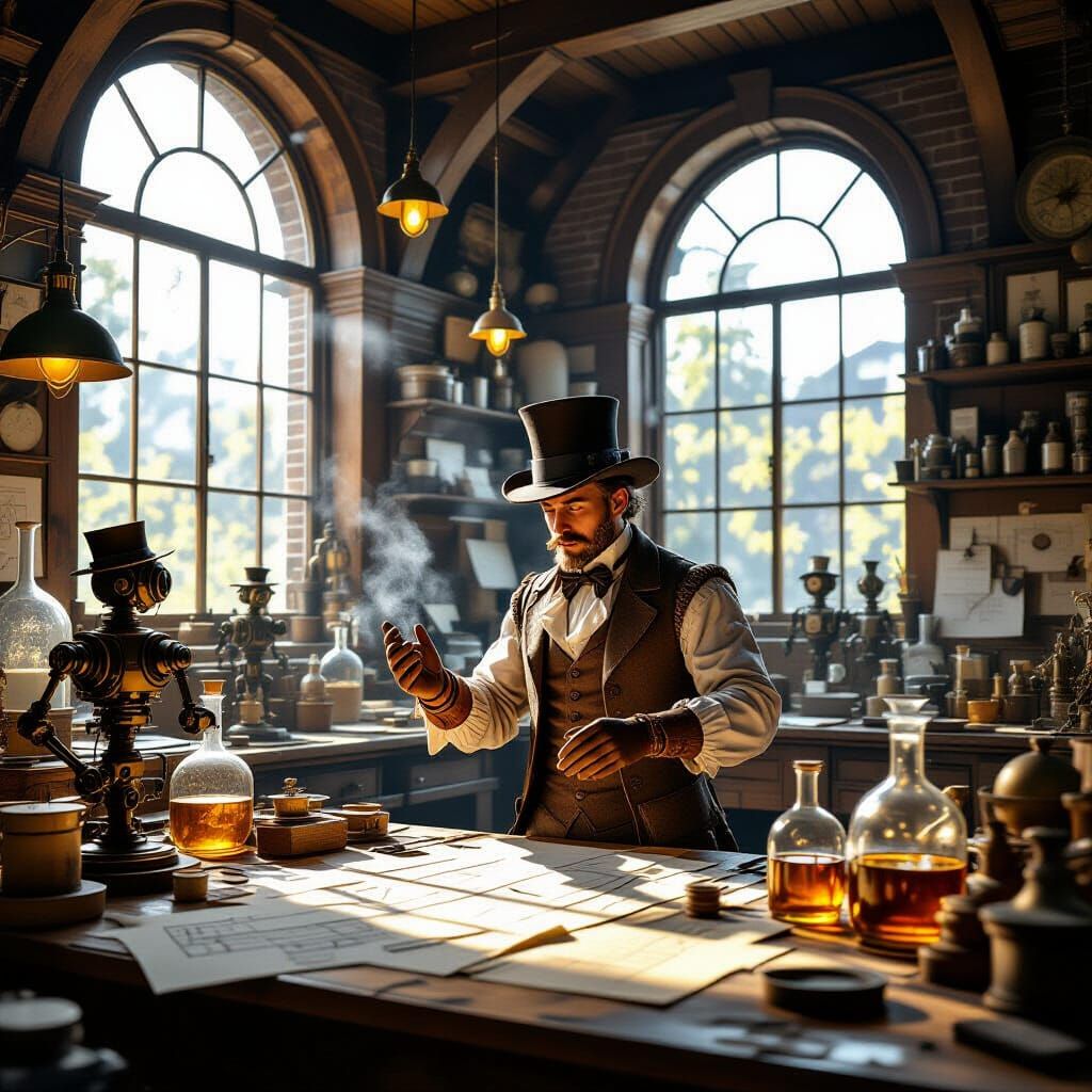 Victorian Inventor's Workshop: Automatons & Creative Chaos