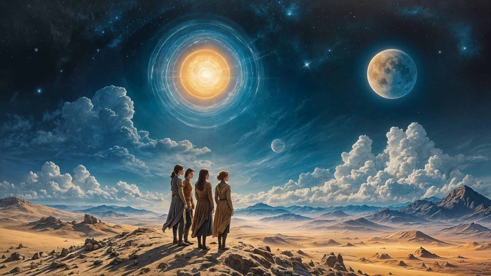 Star Trek Away Team in a Pre Raphaelite Bronze Age Landscape