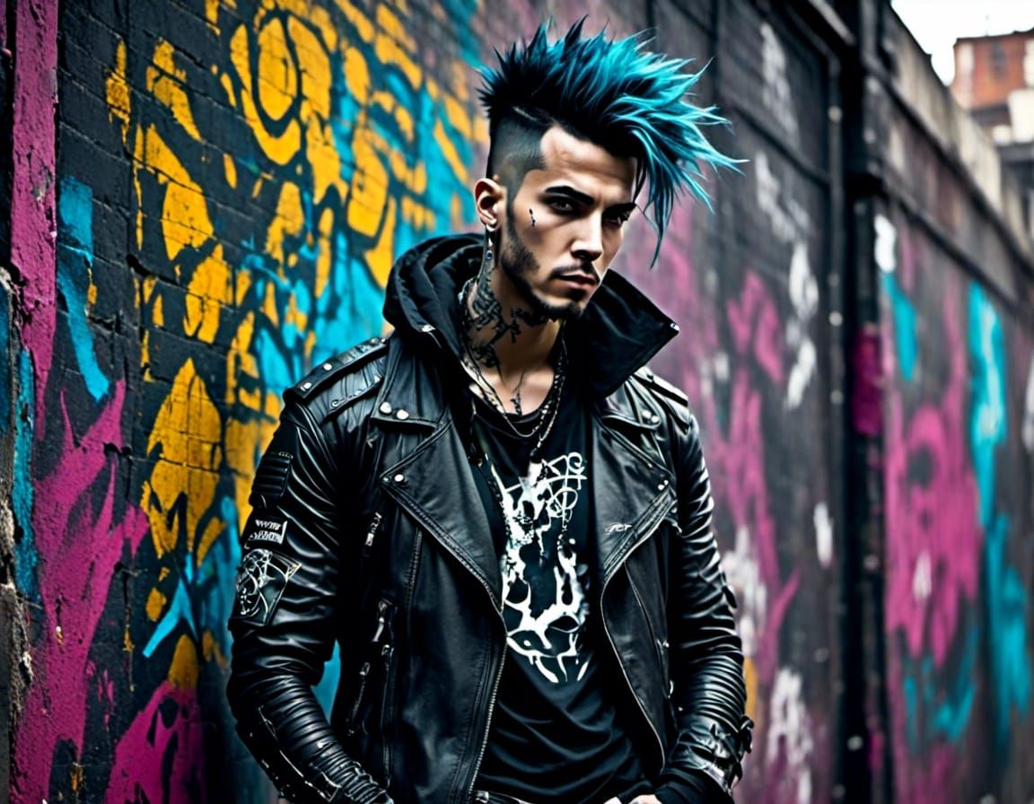 Leatherpunk XL 2028 + MoreHawks ⚙️ Cyberpunk Guy [4:3]