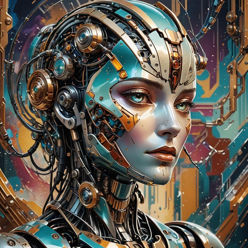 Art Deco Organic Robot: Hyperrealistic Concept Art