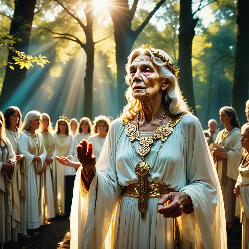 Ethereal Goddess Freya Reigns in Sacred Grove