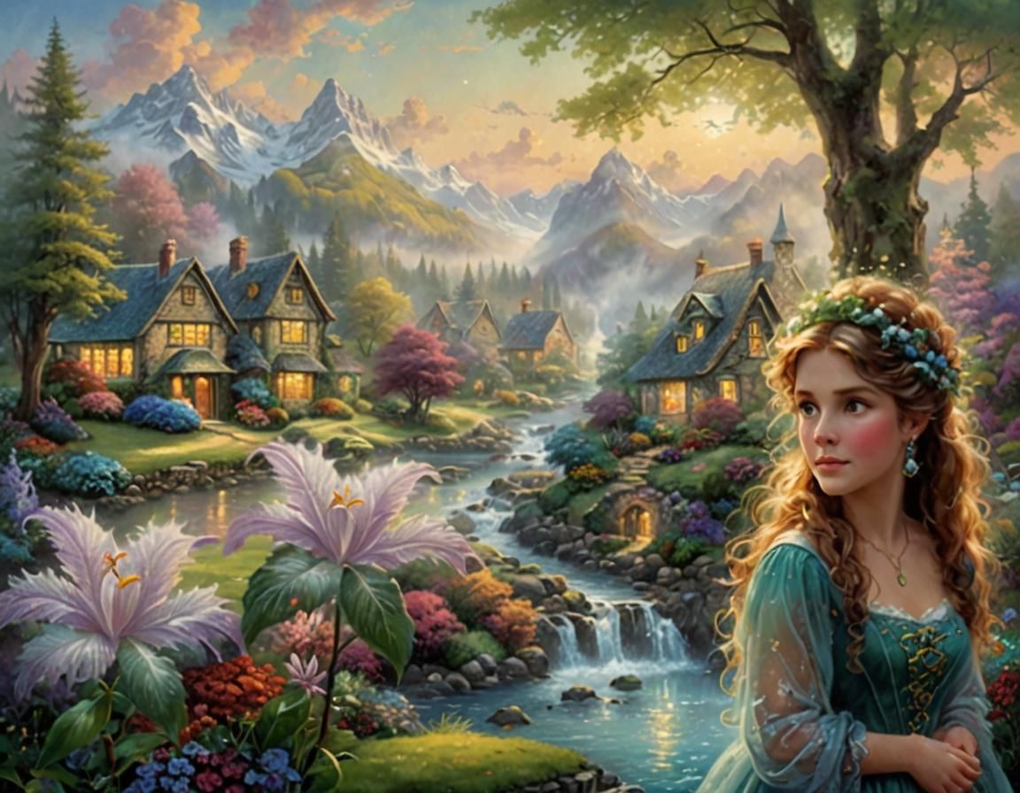 Ethereal Fantasy Landscape in Luminist Style