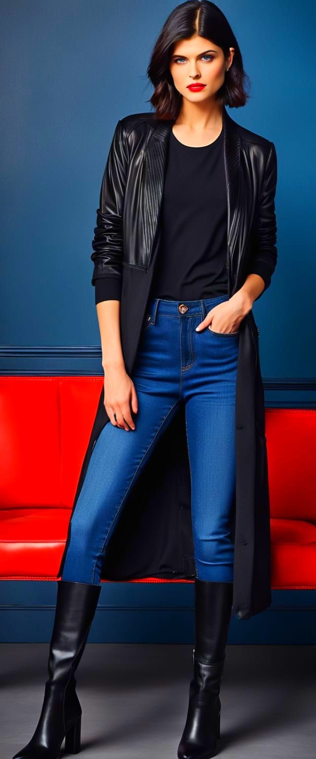 Alexandra Daddario in Art Deco Elegance