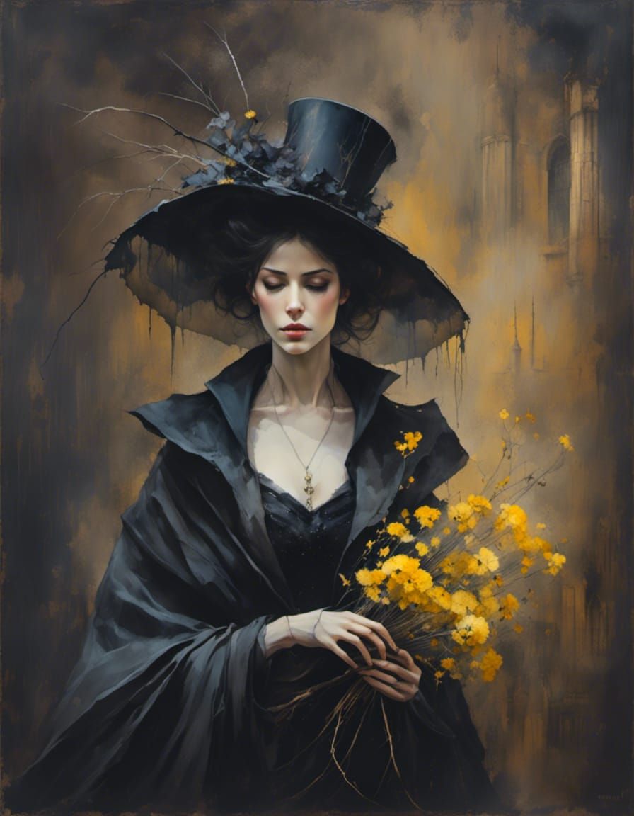 Margarita in Mourning on a Snowy Street