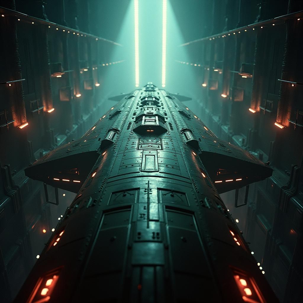 Hyperrealistic Prison Spaceship with Cryostasis Chambers