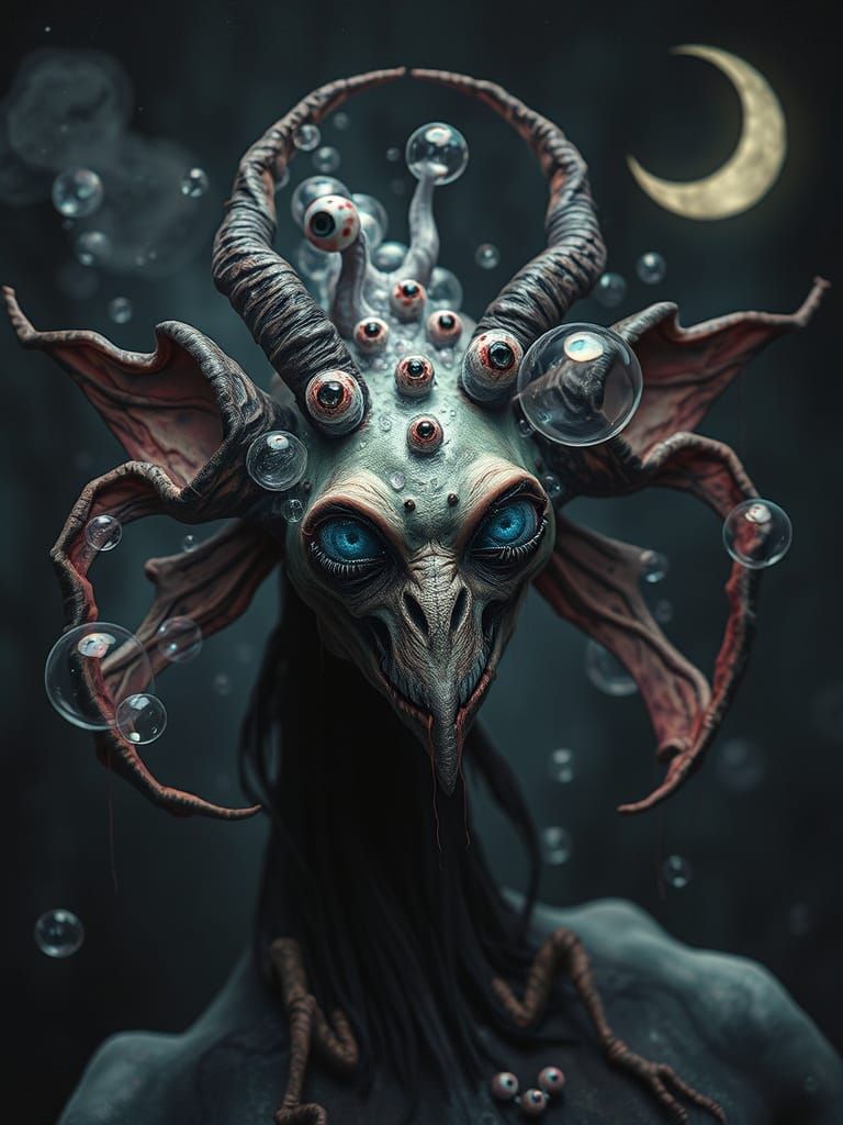 Eldritch Plague God in Whimsical Dark Age Style