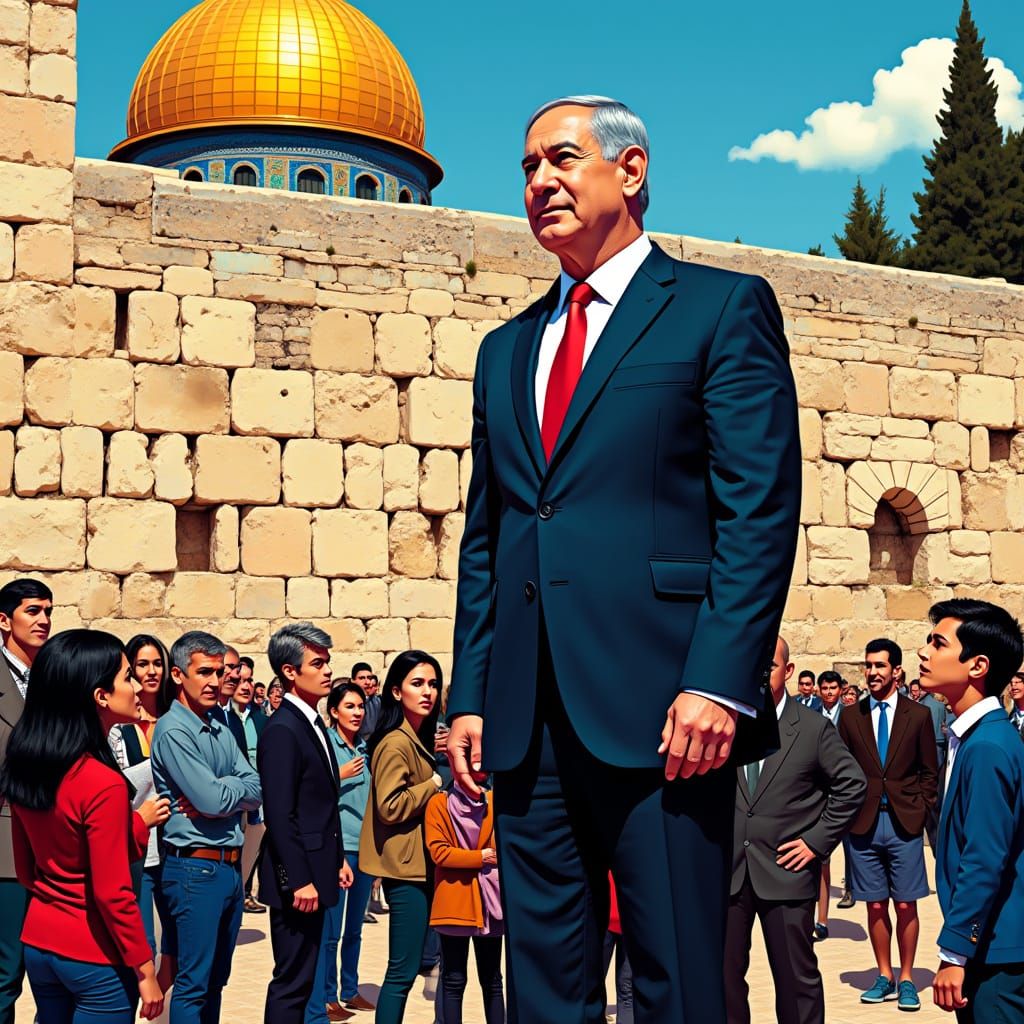 Heroic Figure in Pop Art Style with Vibrant Background