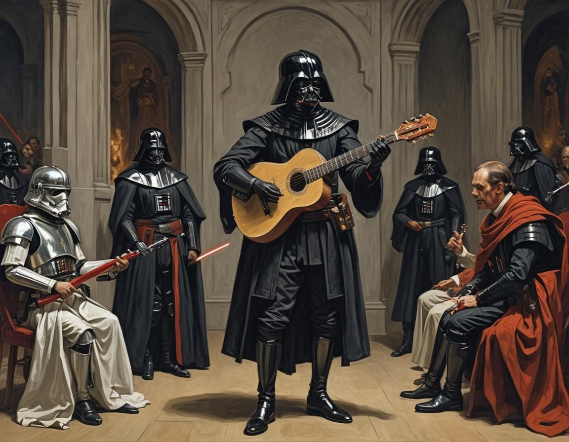 Minstrel Entertains Sith Emperor, Baroque Portrait