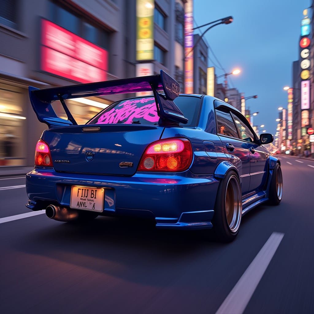 Sleek, Modified Subaru Impreza STI Speeds Through Tokyo Stre...