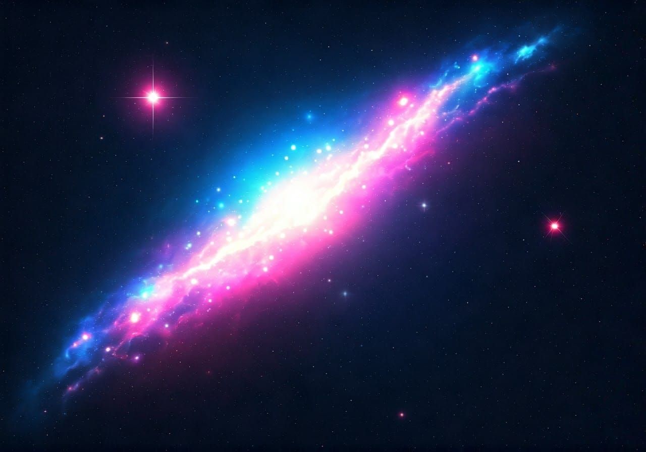 Exploding Stars Landscape in Rossdraws Digital Art Style