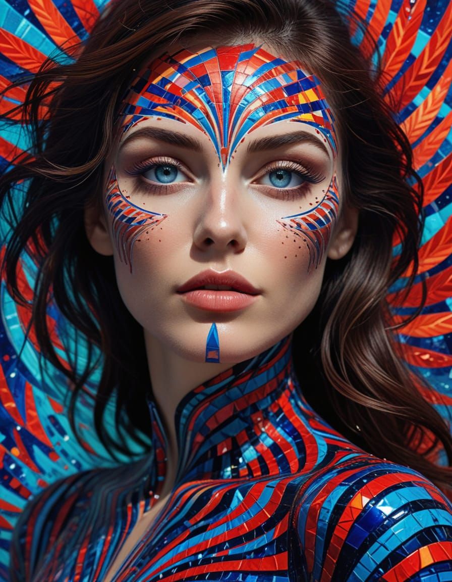 Vibrant Eastern European Woman Breaks Free from Monochrome M...