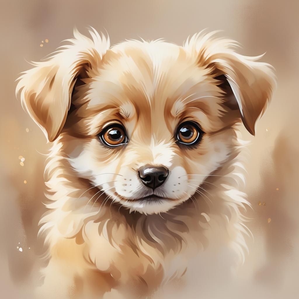 Scared Puppy Hiding: Whimsical Children's Book Illustration