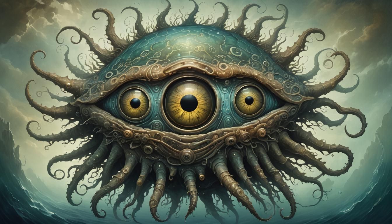 Mystical Cyclops Sea Creature in Digital Painting