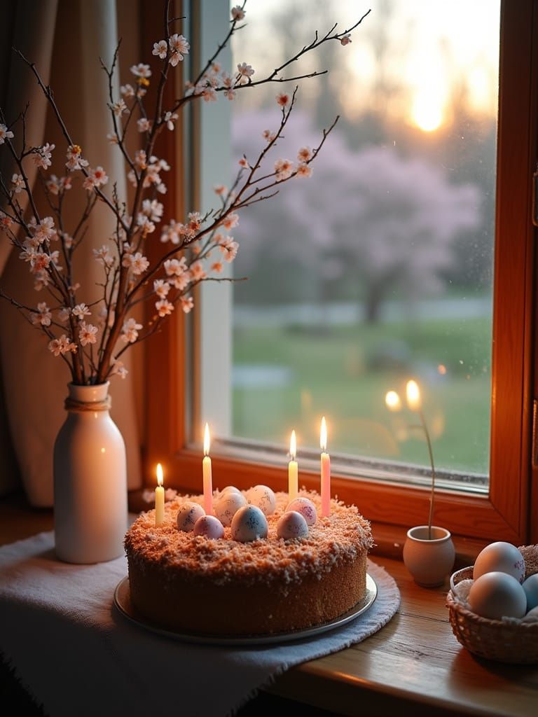 Warm Easter Celebration in a Russian Village