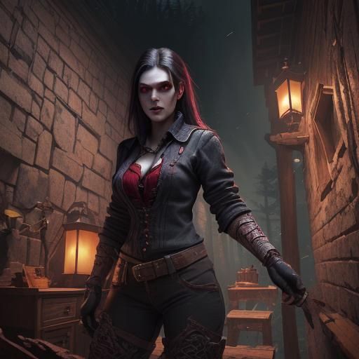 Vampire Lumberjack: Detailed Matte Painting