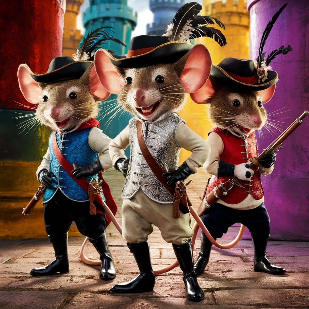 Mouseketeers Movie Poster in Splash Art Style