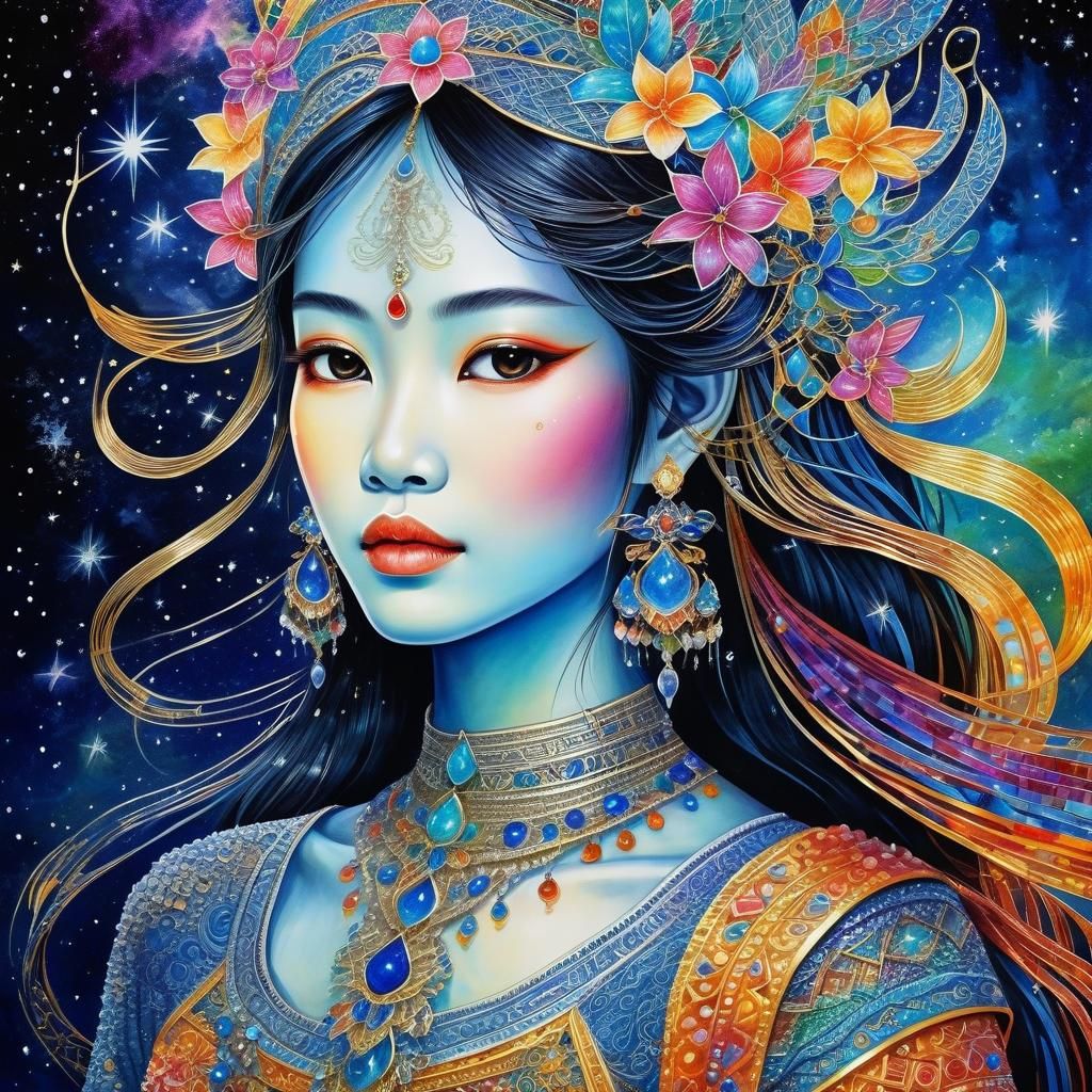 Thai Goddess of Shimmering Beauty in Opalescent Light