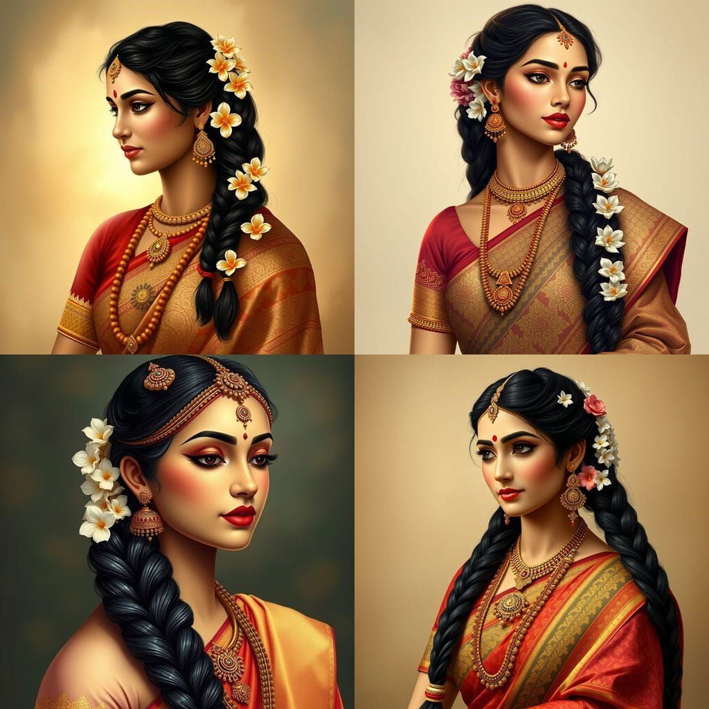 Divine South Indian Woman in Radha-Krishna Style