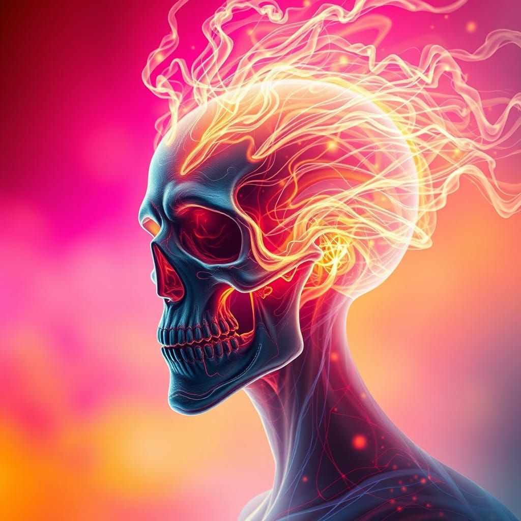 Ethereal Energy Being in Vibrant Gradient