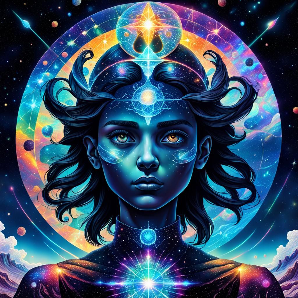 Holographic Astral Light Matter Energy Illustration