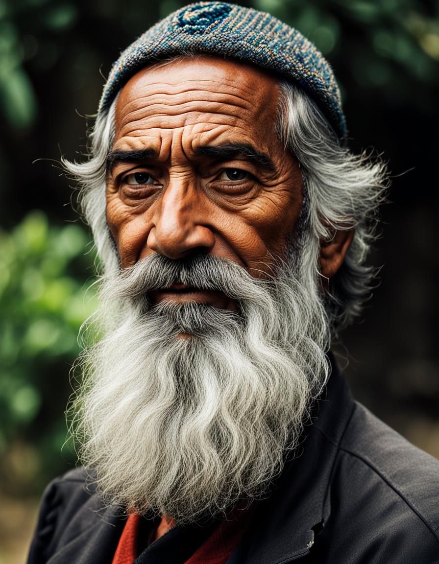 Old Man with Bird Nest Beard