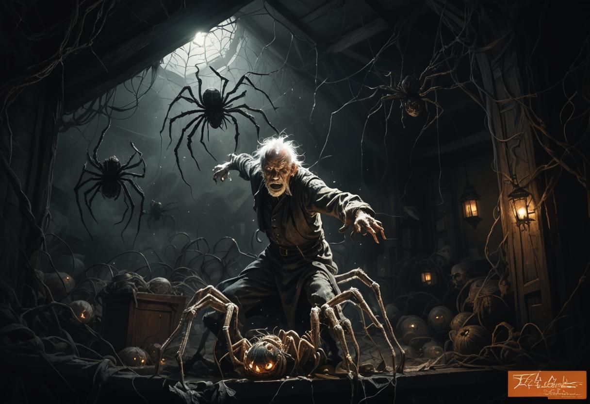 Grotesque Spider-Man Hybrid in Dark Fantasy Art