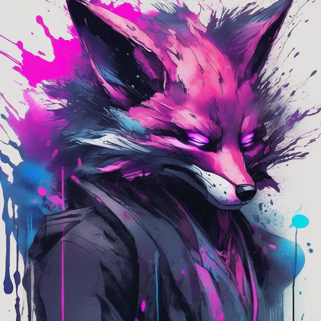 Mythic Fox in Dark Fantasy Style