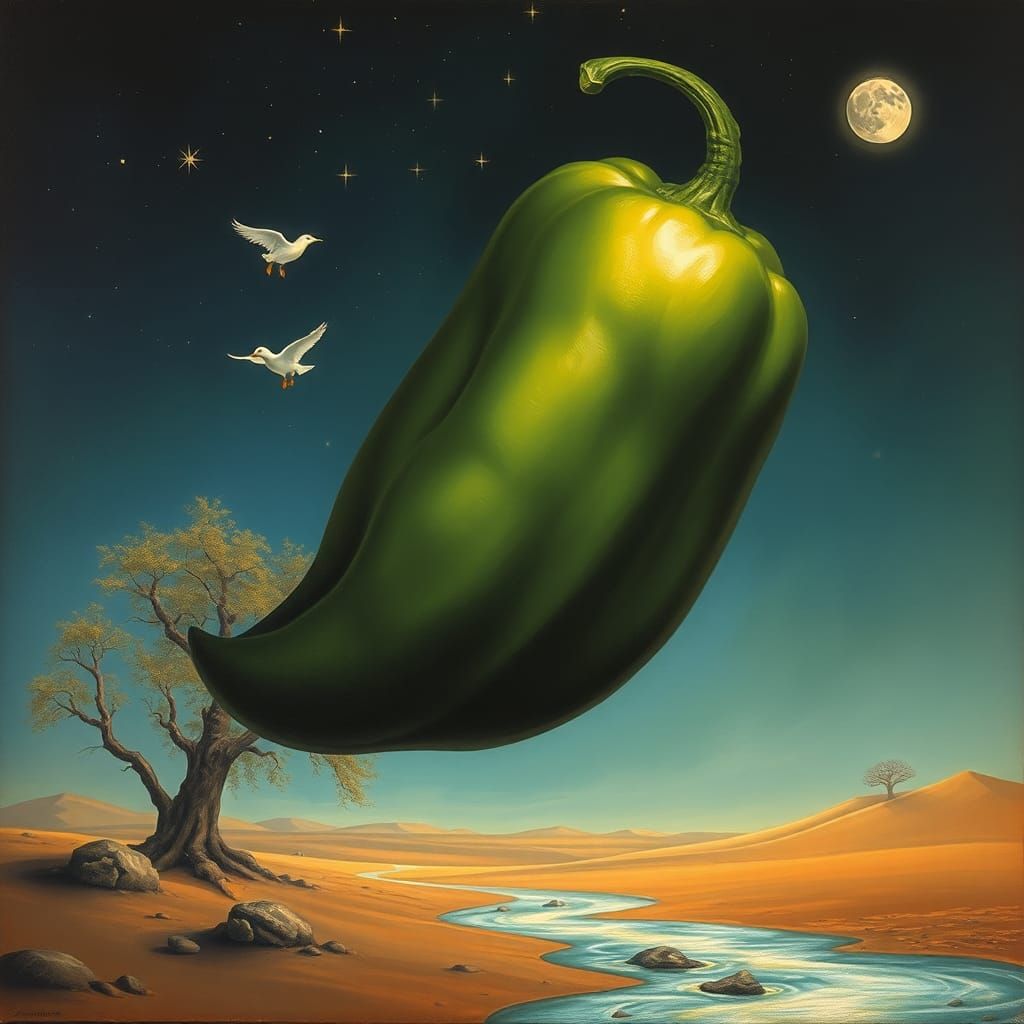 Surreal Flight Among Stars: A Dali-esque Dream