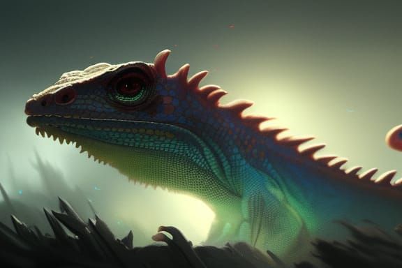Lizard Clouds Dark Fantasy Concept Art