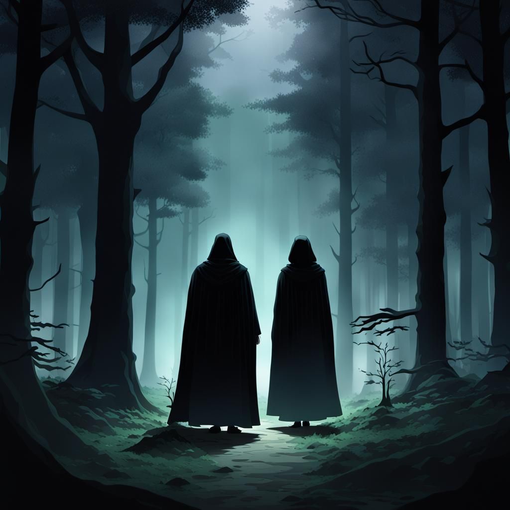 Mysterious Forest Encounter in Anime 3D Art