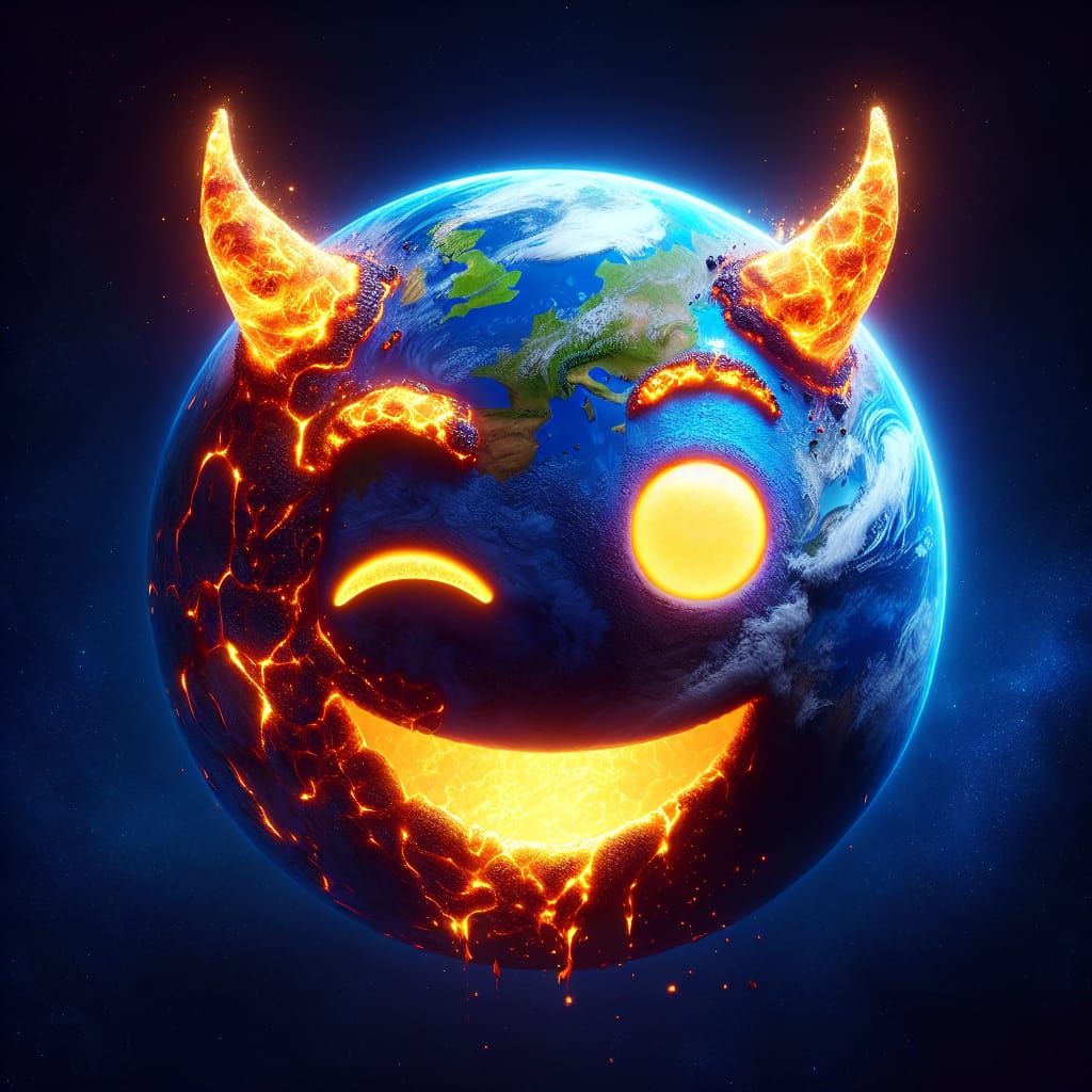 Earth Shows Horns From Space in Matte Painting Style