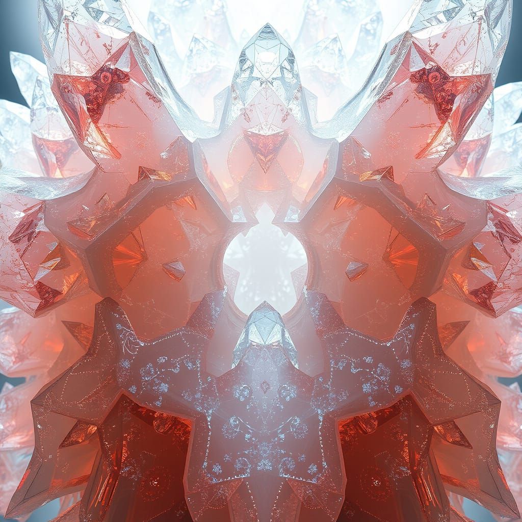 Gleaming Crystal Formation in Futuristic Style