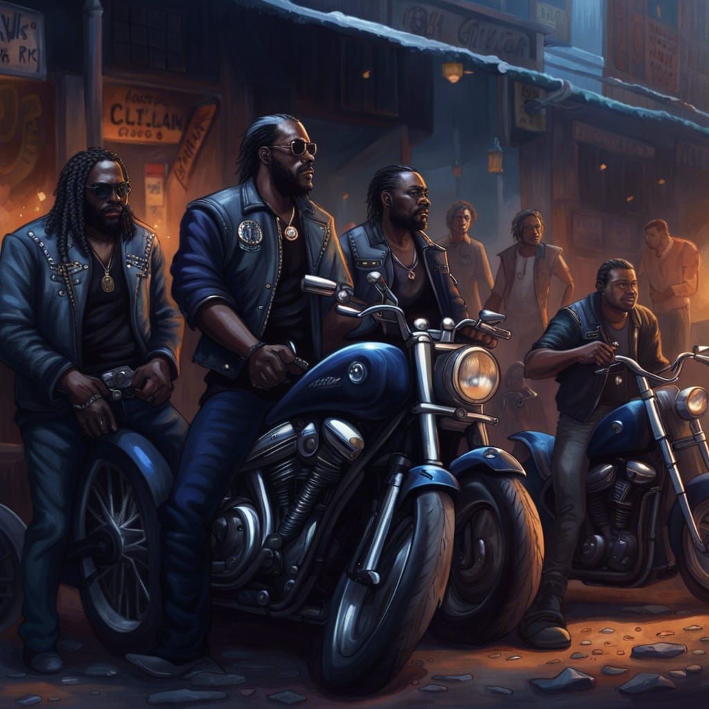 Outlaw Motorcycle Club in Detailed Matte Painting