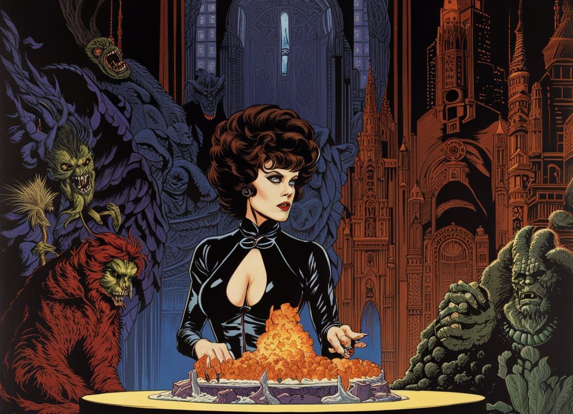 Sigourney Weaver as Powerful Zuul Gatekeeper in Dark Fantasy...