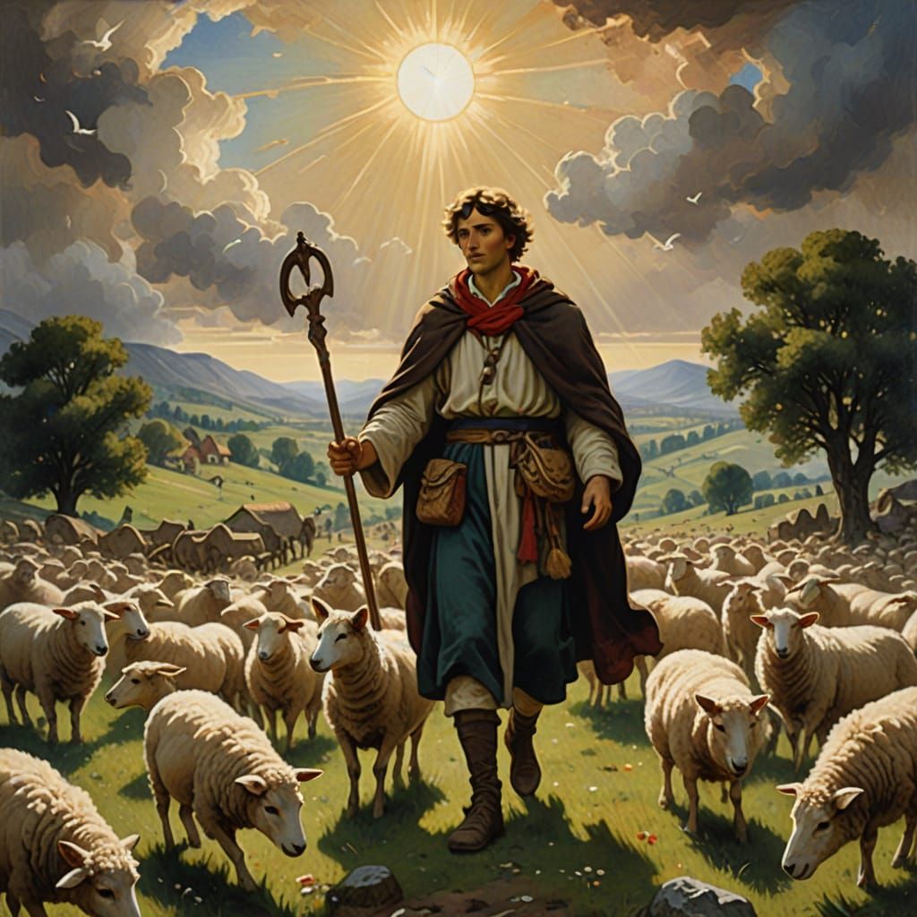 a good shepherd with sheep
