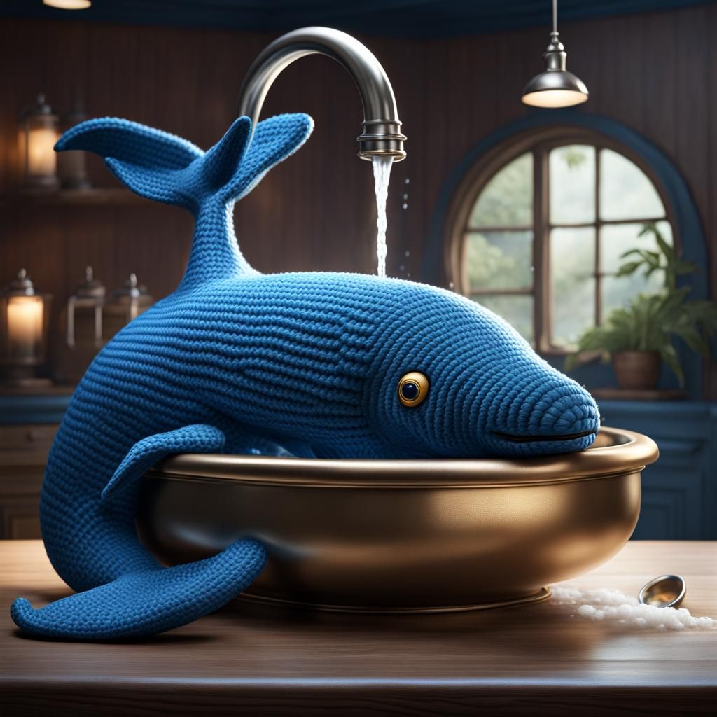 cute crochet blue whale