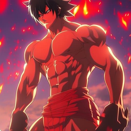 Friendly Fire Demon in Anime Key Visual Style