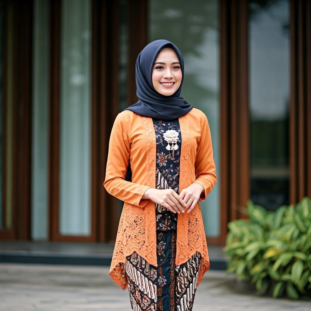 Elegant Sundanese Woman in Modern Kebaya