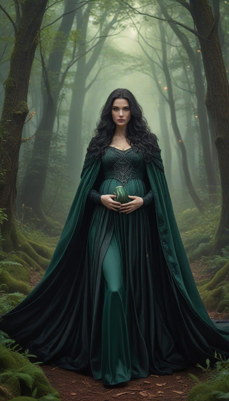 Ethereal Fantasy Witch in Enchanted Woods