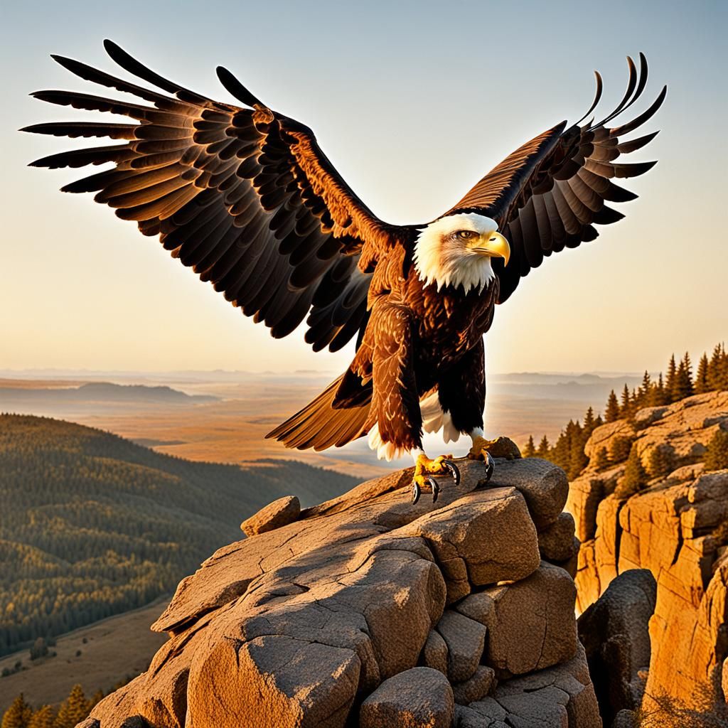 Majestic Eagle Dominates Western Landscape