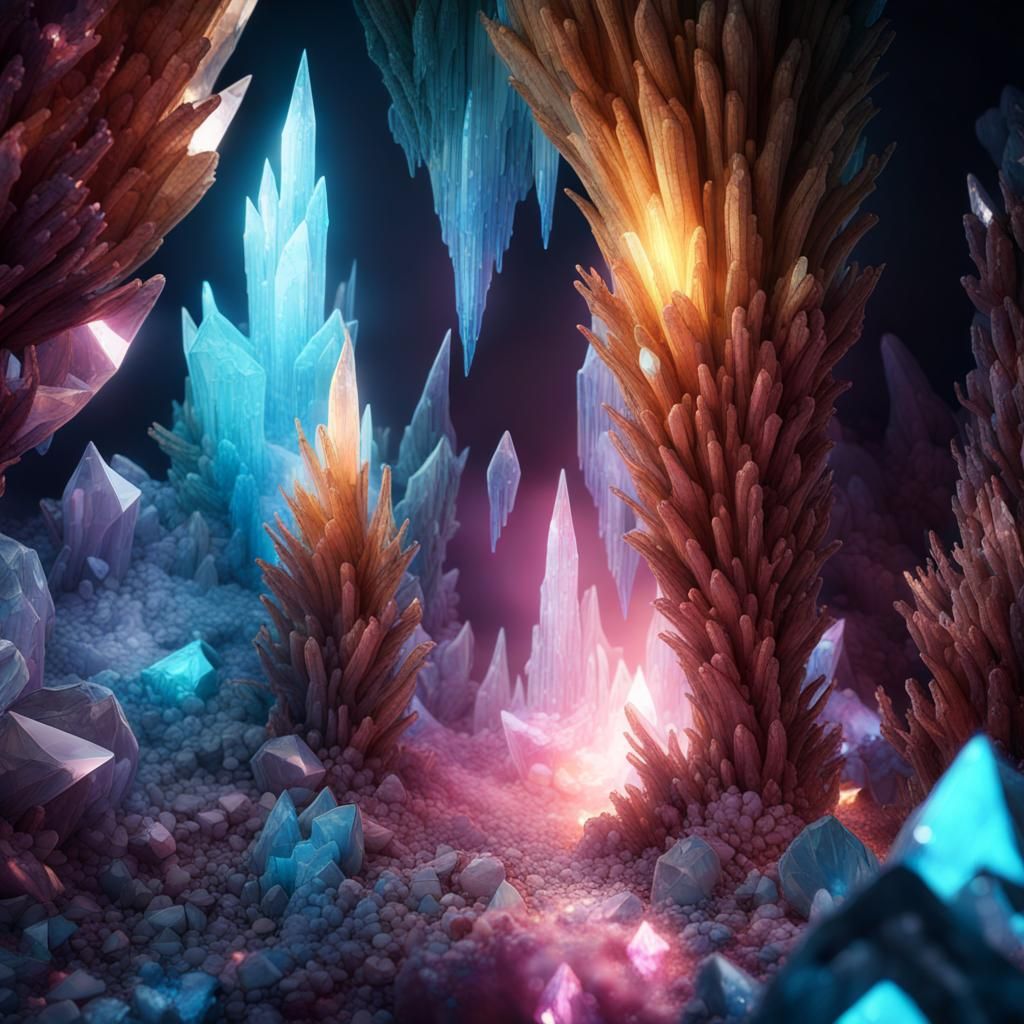 an abstract representation of the sparkling crystals found in the Giant Crystal Cave in Naica, Mexico