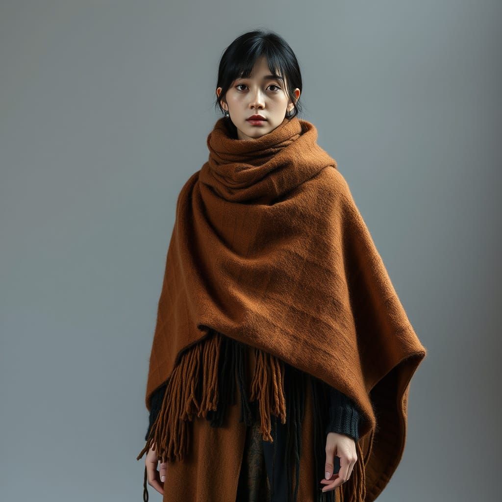 Earthy Tones Felted Garment Draped Yarn Bombing