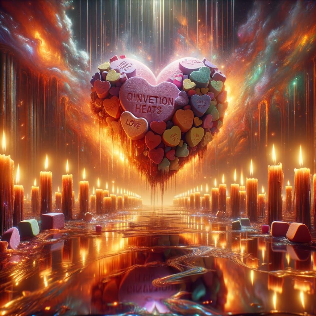 Epic Conversation Hearts in Iridescent Light