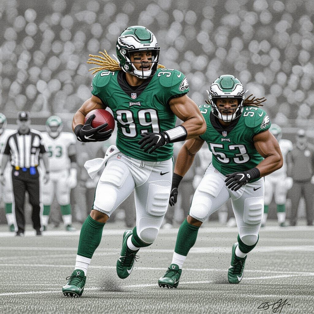 Aquaman in Eagles Uniform Playing NFL Football