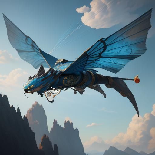 Air Bender Soaring Inside Kite: Fantasy Concept Art