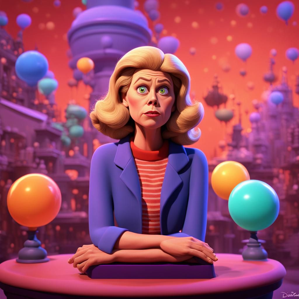 Elizabeth Montgomery Looking Confused: 3D Digital Art