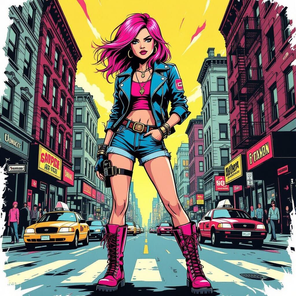 Ramona Flowers in Graphic Novel Style