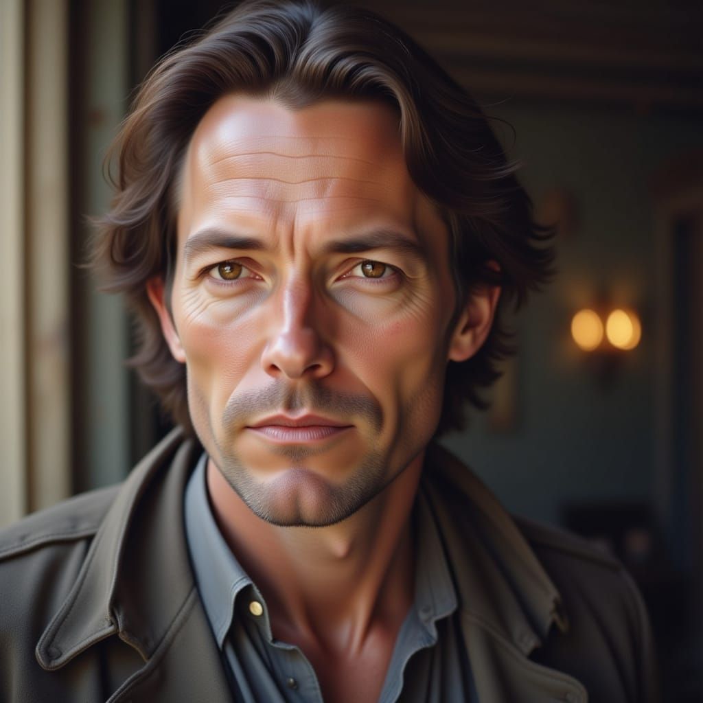 Extremely Handsome Man in Close-up Portrait